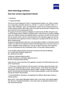 Xem trước hình ảnh ZEISS Metrology Software End User License Agreement (EULA)